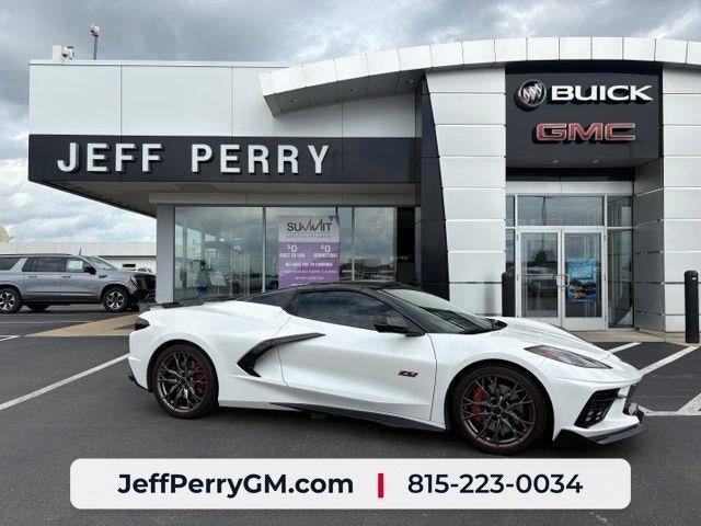 2023 Chevrolet Corvette Stingray 3LT in White Pearl Metallic Tricoat — front three-quarter view