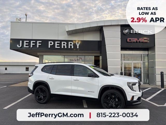 2026 GMC Acadia AWD Elevation in Summit White — front three-quarter view