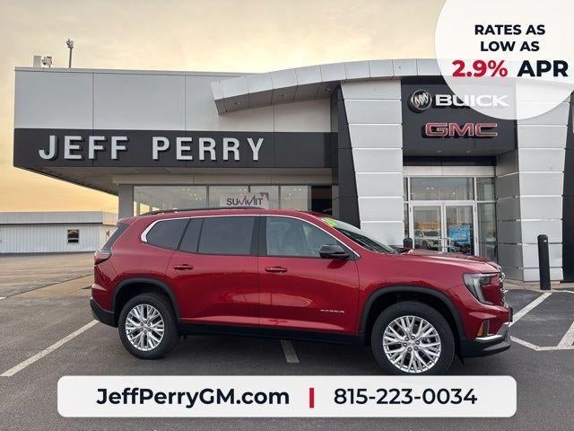 2026 GMC Acadia AWD Elevation in Volcanic Red Tintcoat — front three-quarter view