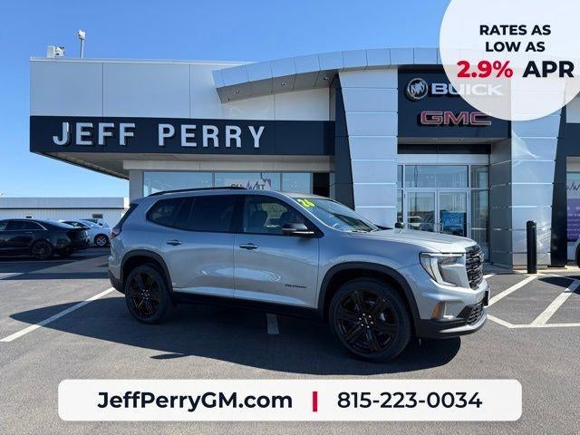 2026 GMC Acadia AWD Elevation in Sterling Metallic — front three-quarter view