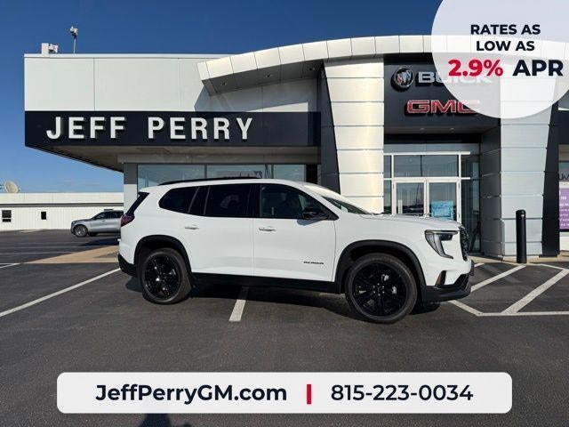 2026 GMC Acadia AWD Elevation in Summit White — front three-quarter view