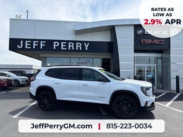 2026 GMC Acadia AWD Elevation in Summit White — front three-quarter view