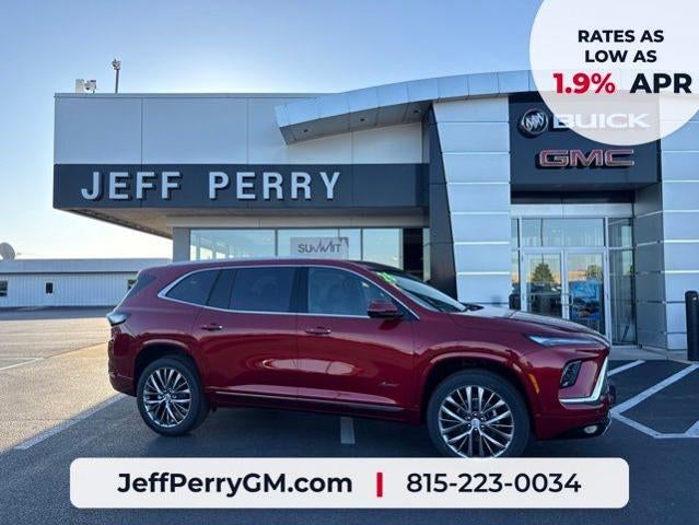 2026 Buick Enclave Avenir in Cherry Red Tintcoat — front three-quarter view