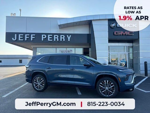 2026 Buick Enclave Avenir in Ocean Blue Metallic — front three-quarter view