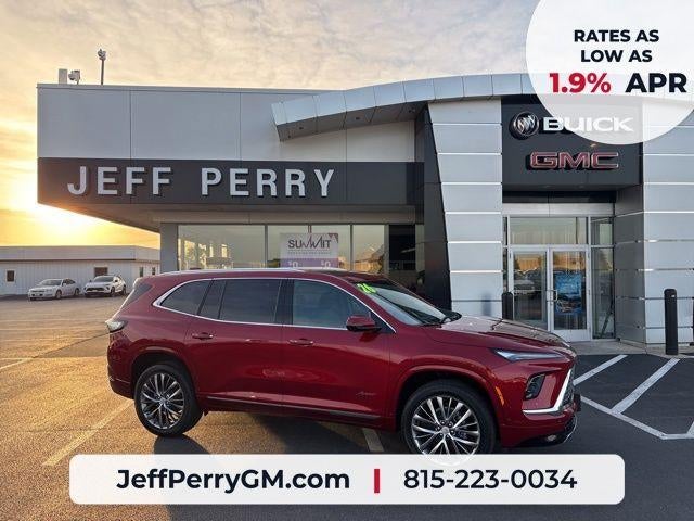 2026 Buick Enclave Avenir in Cherry Red Tintcoat — front three-quarter view