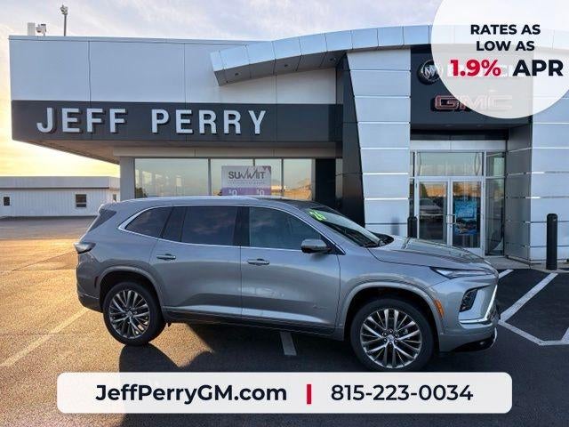 2026 Buick Enclave Avenir in Moonstone Gray Metallic — front three-quarter view
