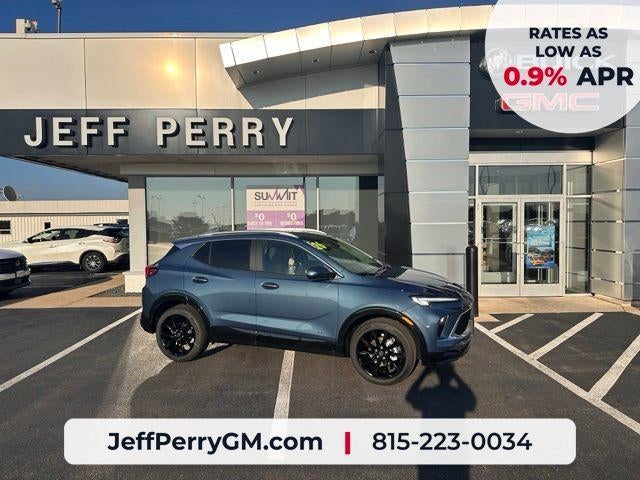 2026 Buick Encore GX Sport Touring in Ocean Blue Metallic — front three-quarter view