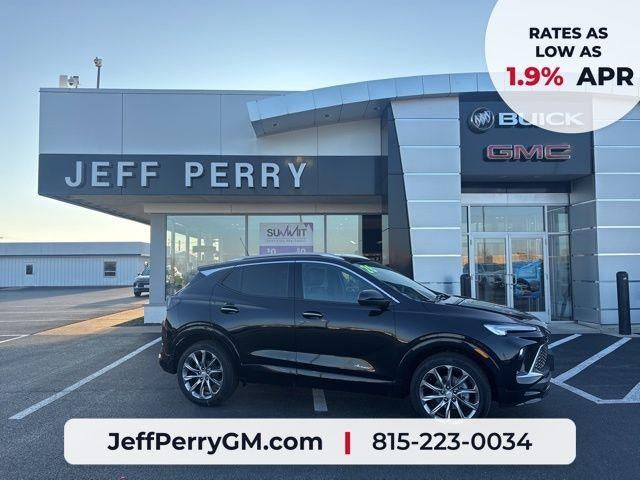 2026 Buick Encore GX Avenir in Ebony Twilight Metallic — front three-quarter view